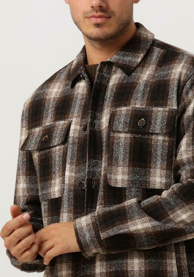 ANERKJENDT bruine anerkjendt overshirt aklion heavy check overshirt