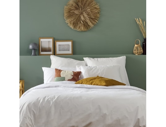 BLEU CALIN - Taie d'oreiller percale de coton - blanc - 50x75cm