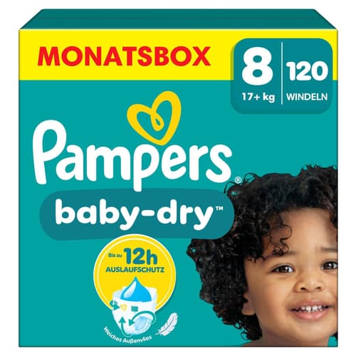 Pampers Windeln Baby-Dry Gr. 8, Monatsbox, 17kg+