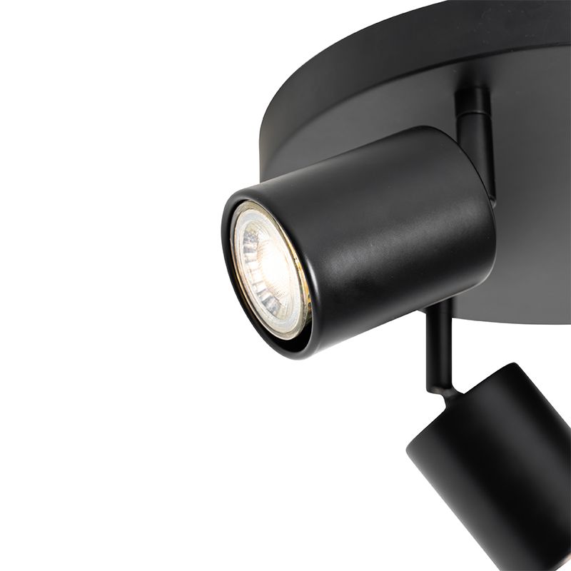 Moderne plafondlamp zwart verstelbaar rond 3-lichts - Java