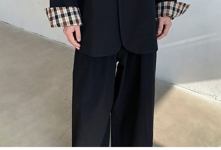 Orungeetun - Blazer met inkeping, revers, effen geruit paneel en enkele rij knopen