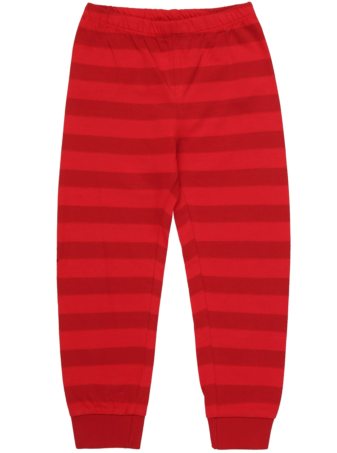 Schlafanzug lang FEUERWEHR gestreift in grau/rot