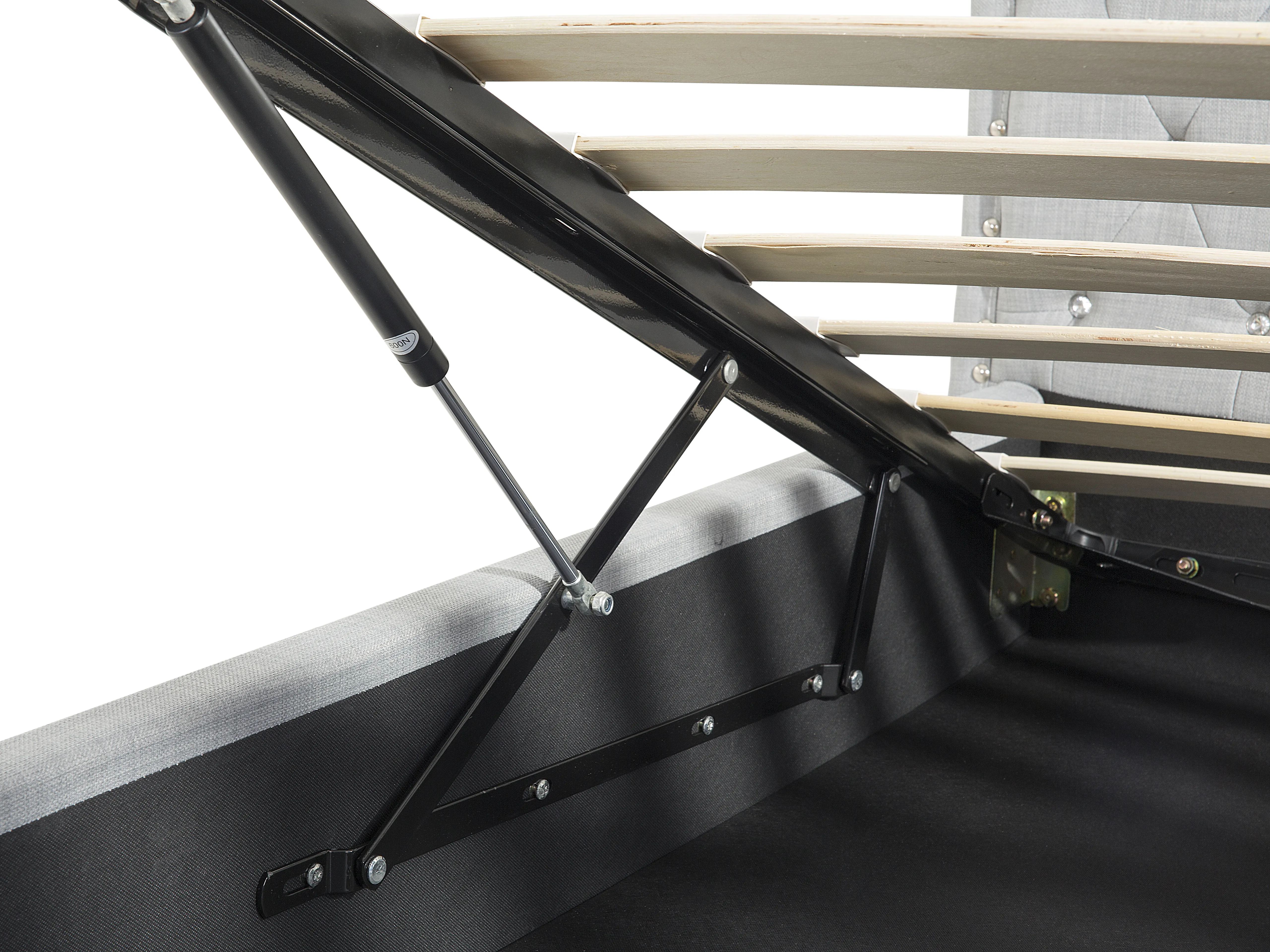 Bed met opbergruimte Stof METZ 160 x 200 cm Lichtgrijs