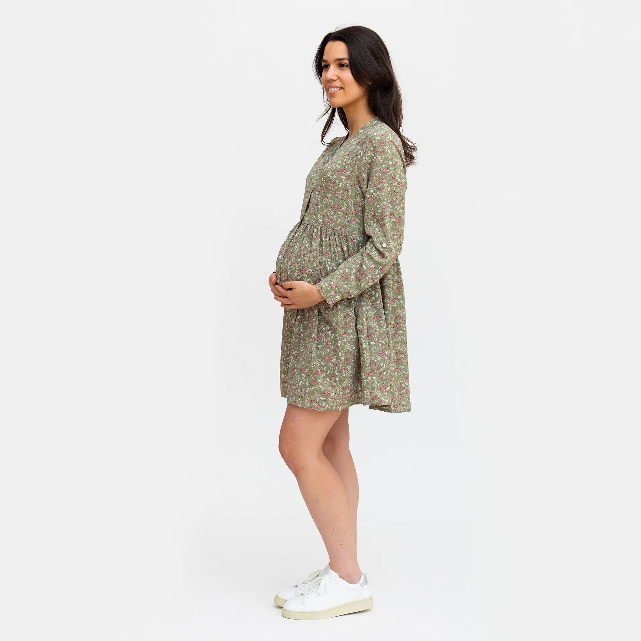 Bella Maternité Robe Boutons Fleurs