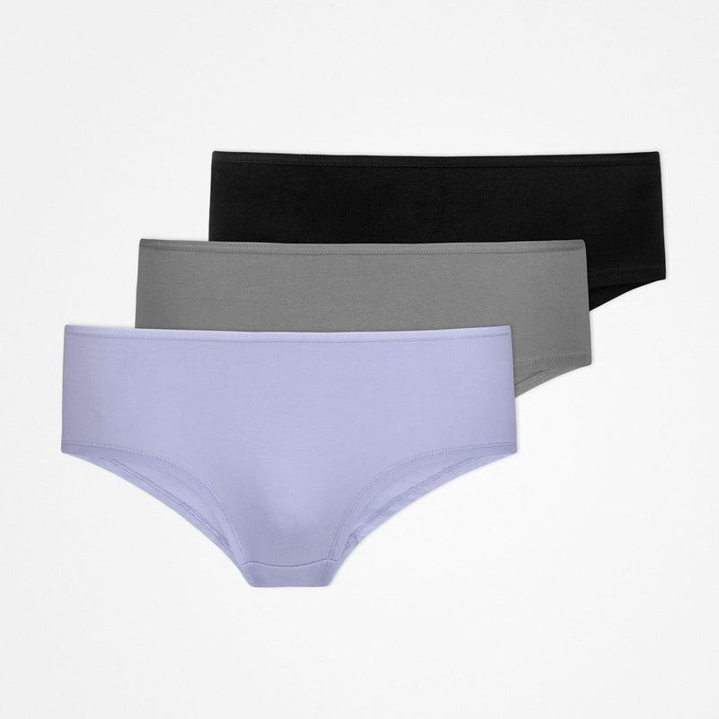 Hipster Panties aus Bio-Baumwolle Mix (Lila/Grün/Schwarz)