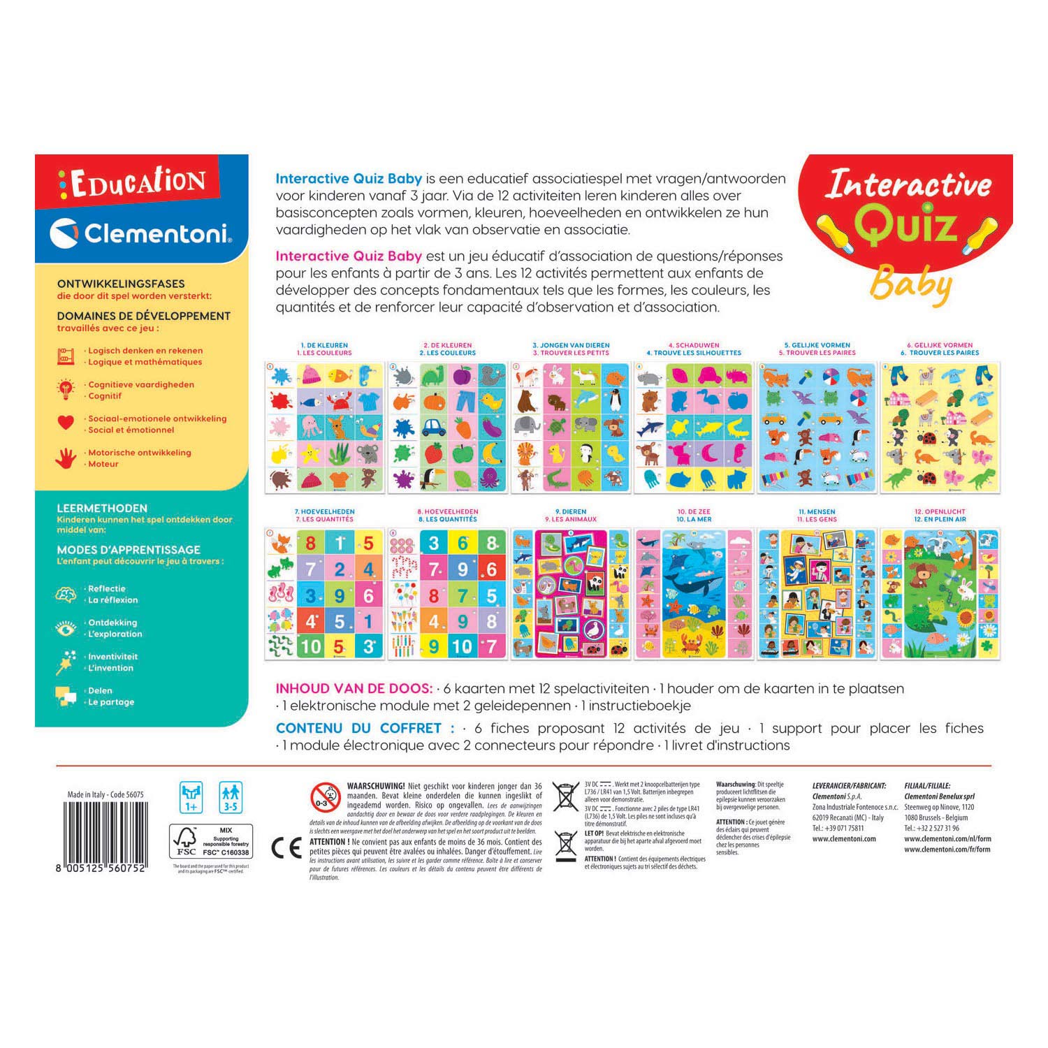 Clementoni Education - Interactieve Quiz Pre-school Leerspel