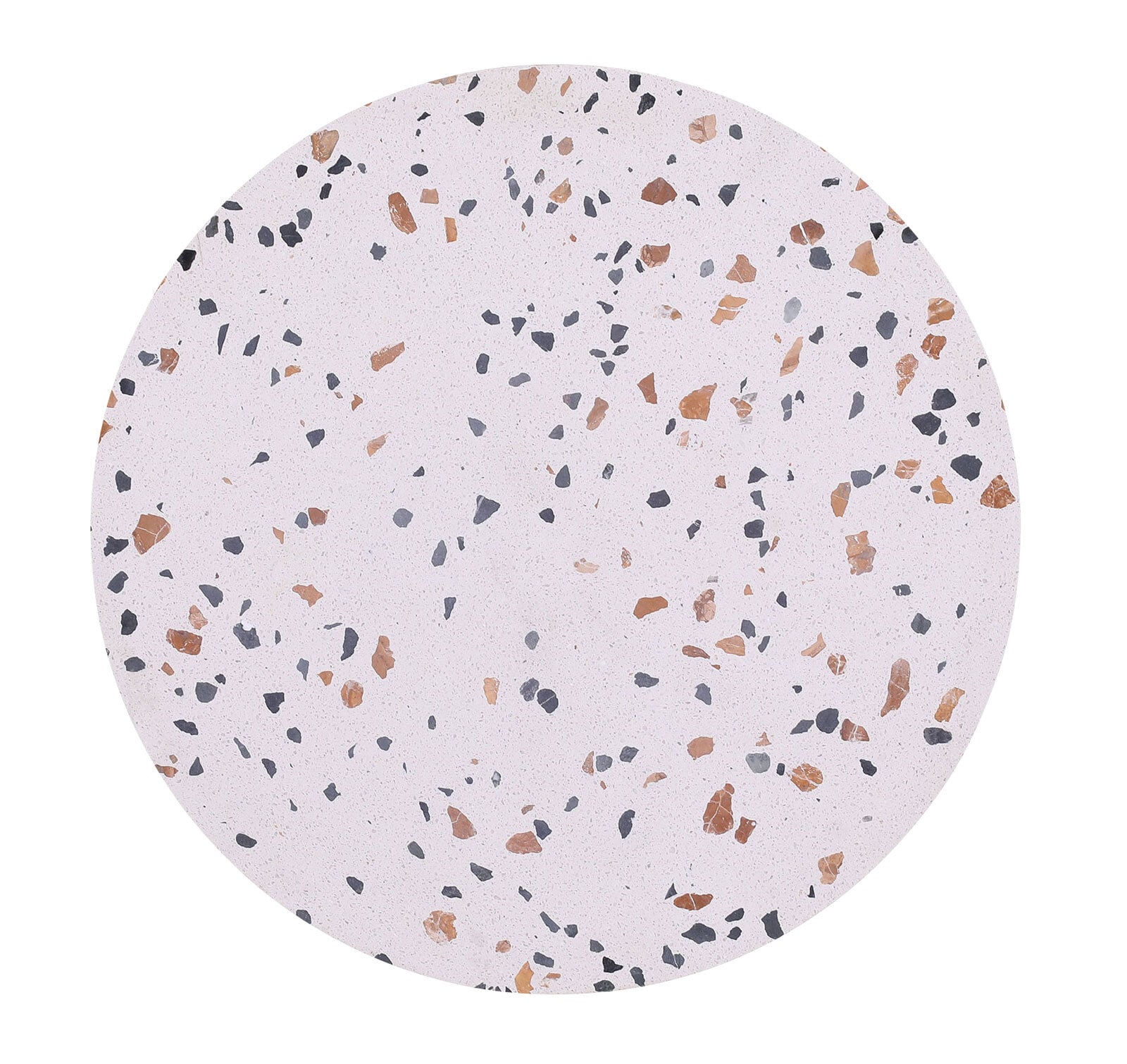 INTERhome Beistelltisch TERRAZZO 55 x 40 cm weiß/ goldfarbig