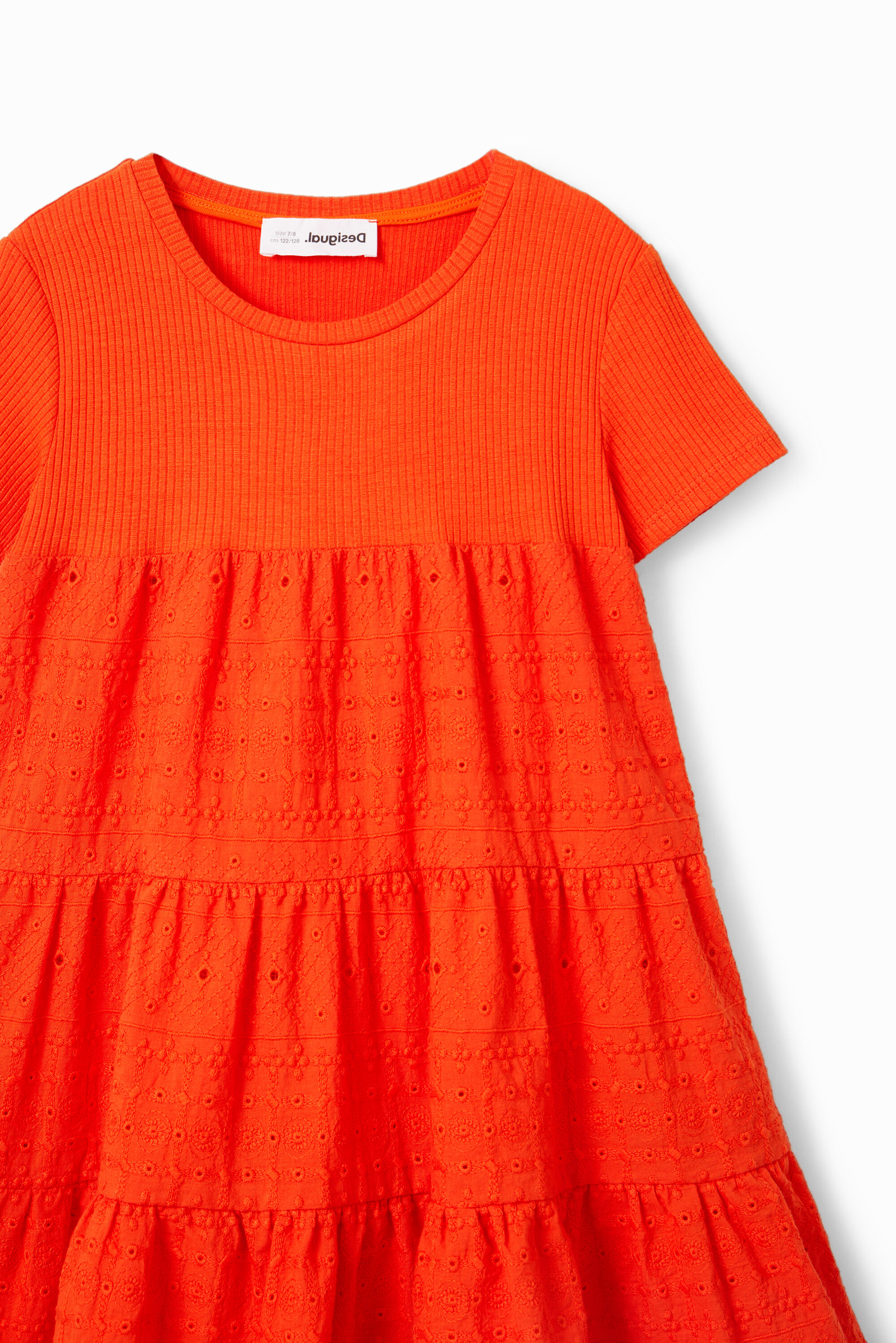 Robe combinée broderie suisse