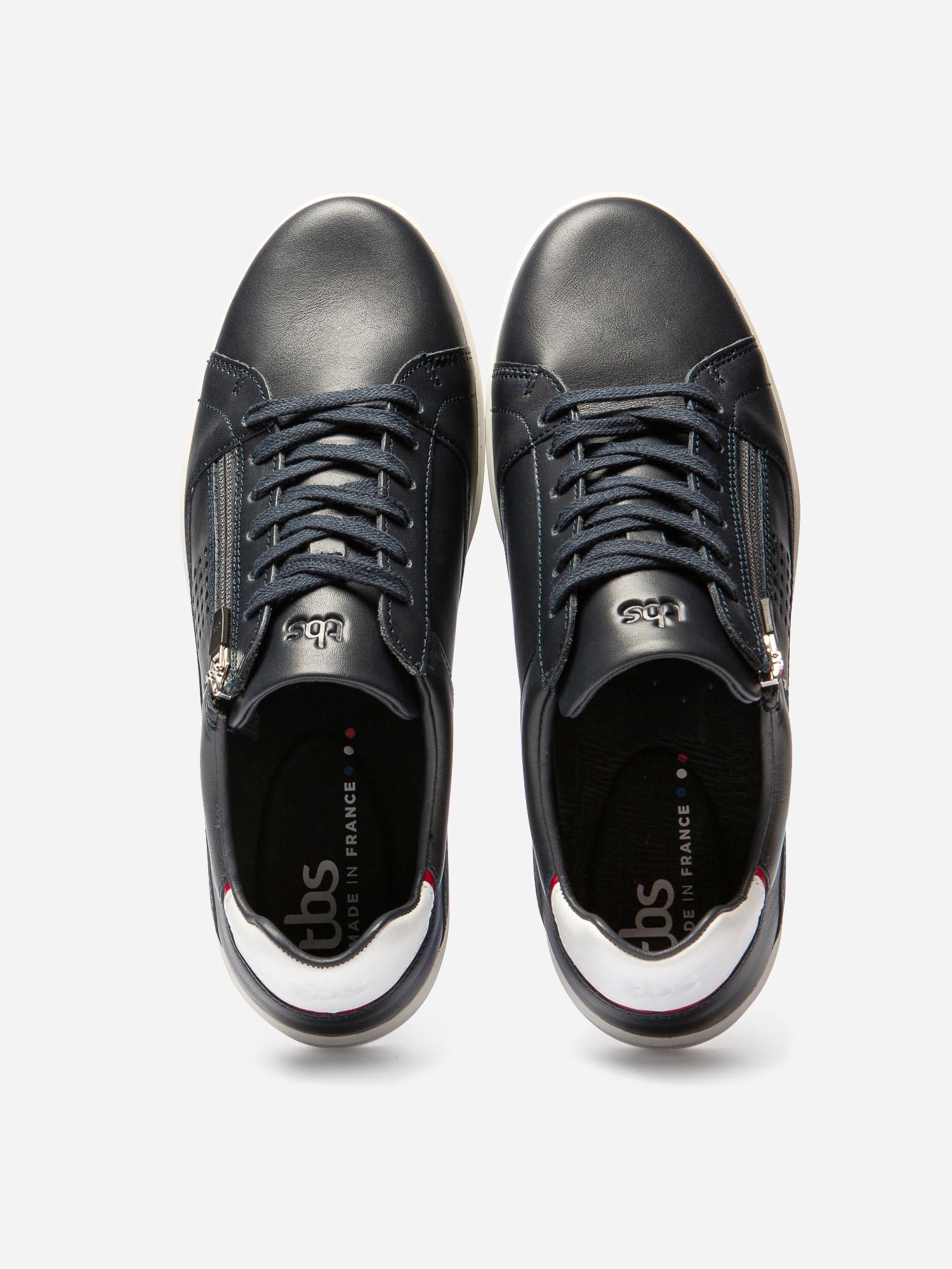 Baskets En Cuir Bleu marine