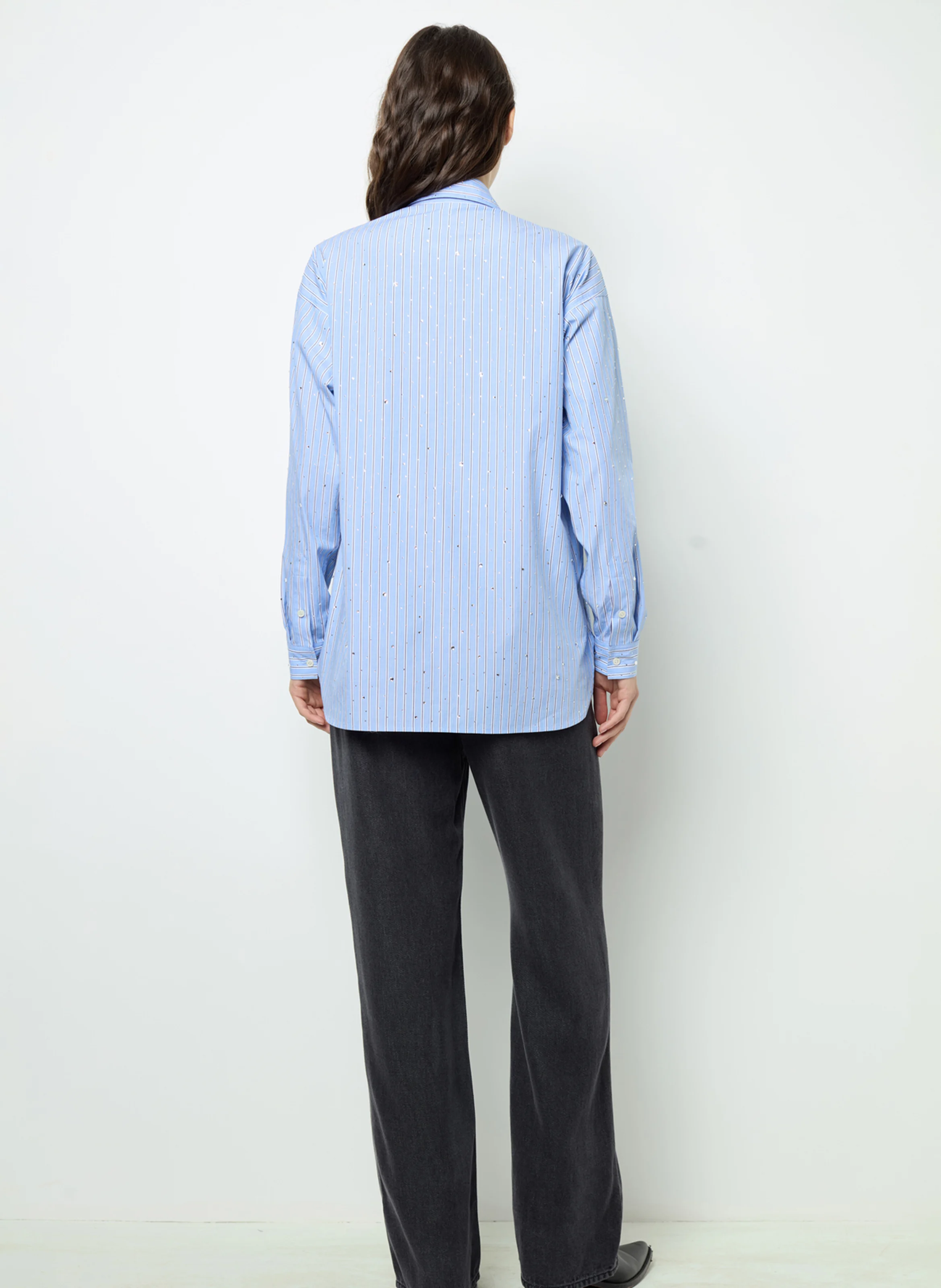 BALLIE - Chemise droite col classique en coton | Bleu