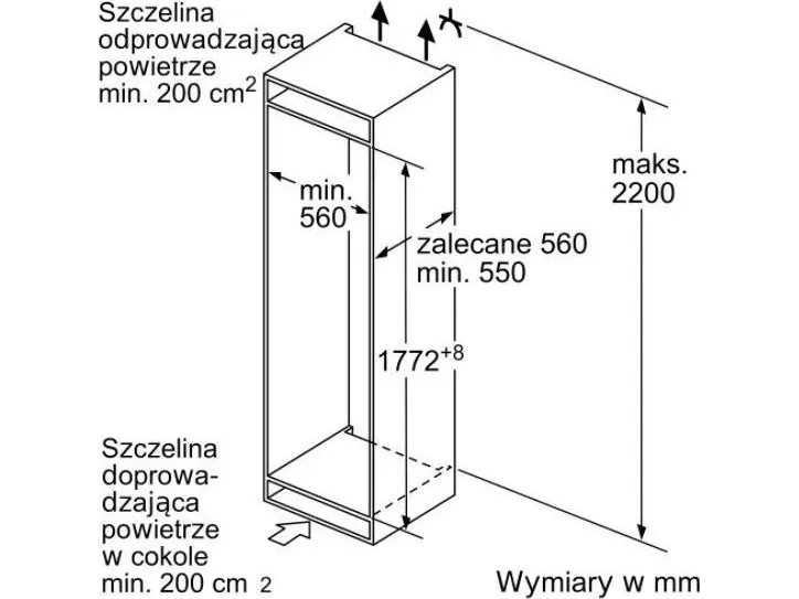 Bosch Serie | 6 KIS86AFE0 - Køleskab/fryser - bund-fryser - til indbygning - niche - bredde: 56 cm - dybde: 55 cm - højde: 177.5 cm - 266 liter - Klasse E