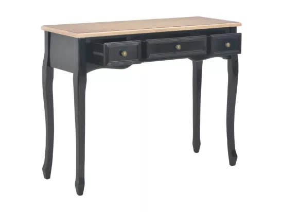Table de console et coiffeuse avec 3 tiroirs Noir