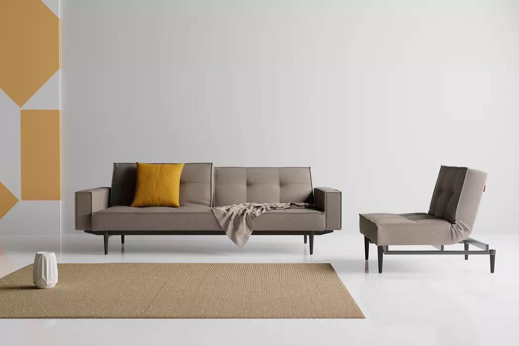 Schlafsofa mit Armlehnen Splitback Styletto schwarz