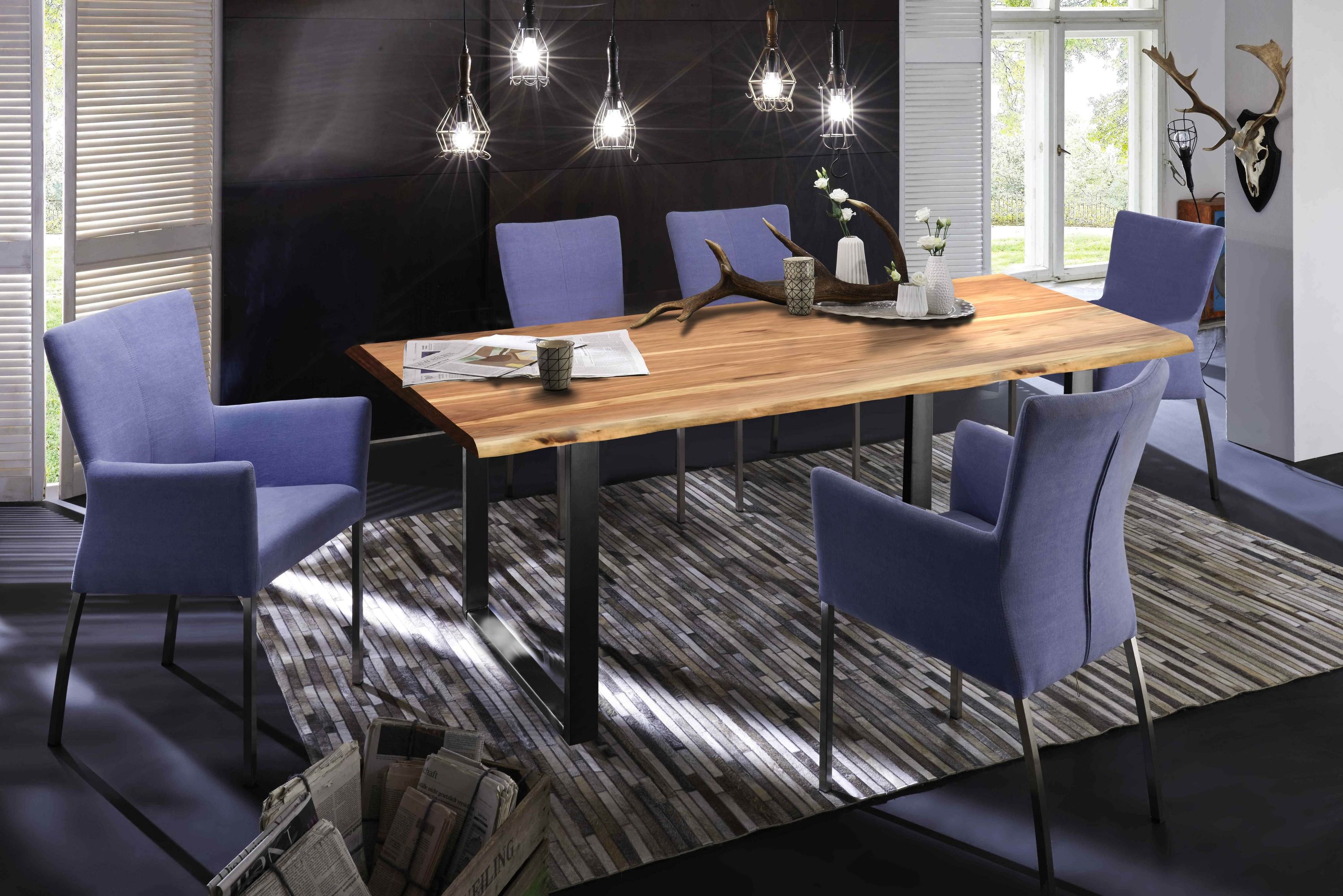 Tisch 160x85 Akazie natur Küchentisch Esstisch Speisetisch Esszimmer Wohnzimmer