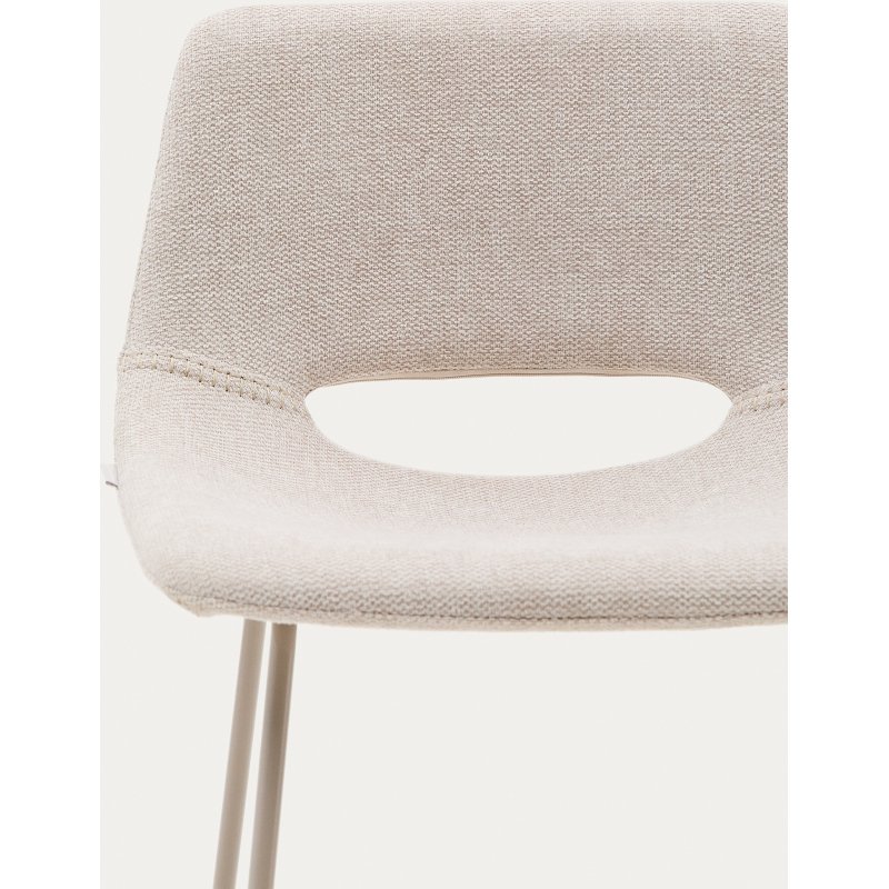 Tabouret Zahara beige et acier beige hauteur 65 cm