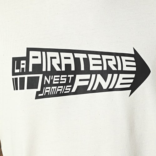 Tee Shirt Oversize Large Flèche Beige Noir