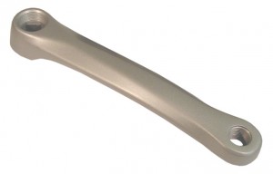 Sølv pedalarm i aluminium 170 mm 45 graders hul