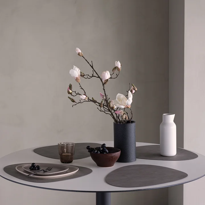 Lind DNA - Geschenkset Curve L, Nupo hellgrau (4 Tischsets   4 Serviettenringe)