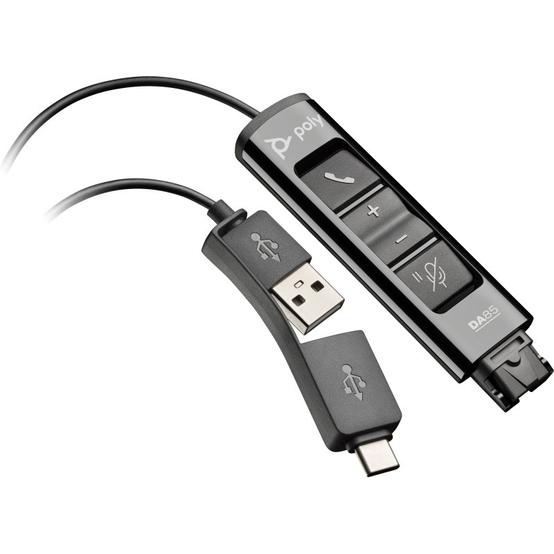 HP Poly Adaptateur Poly DA85 USB vers QD Noir TAA
