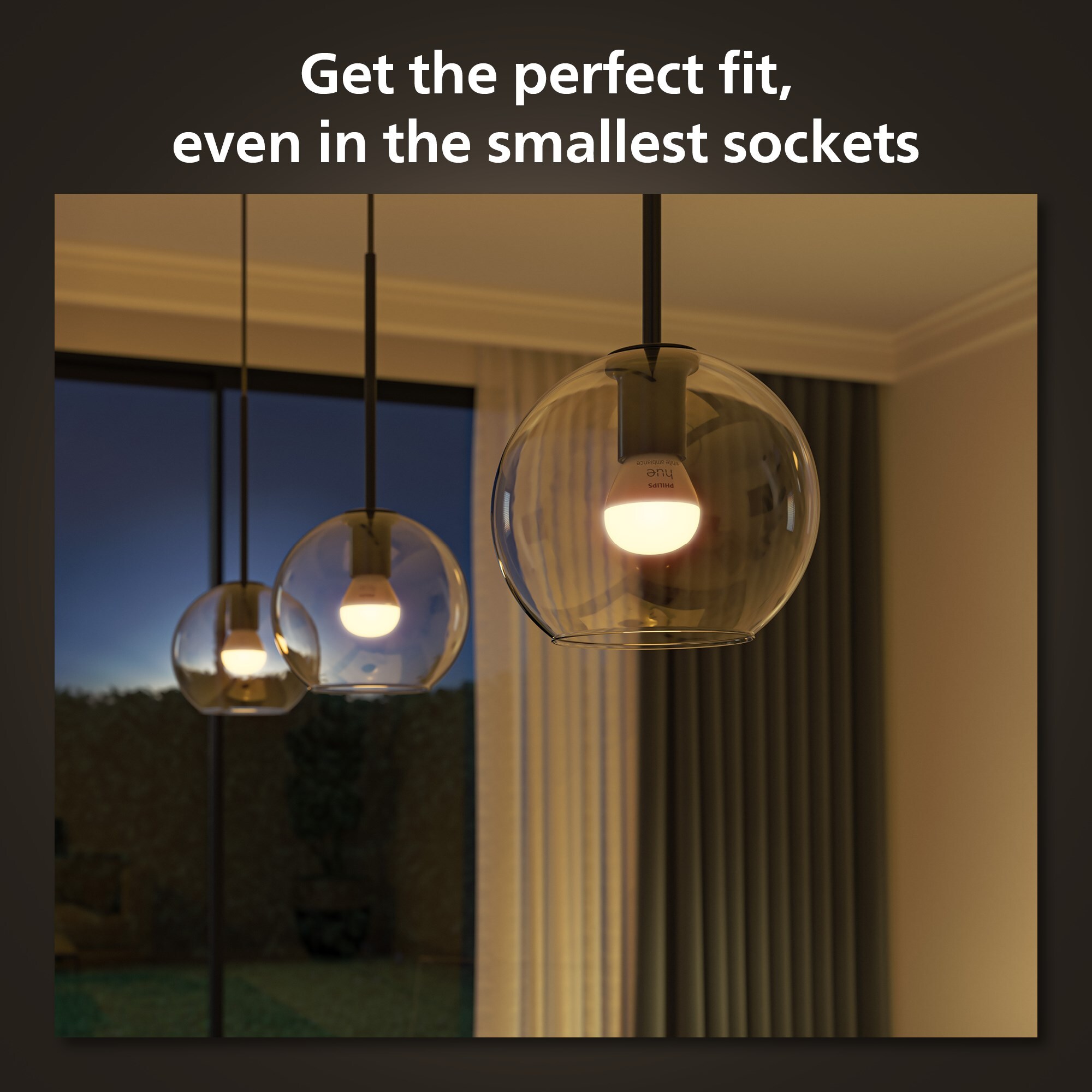 Philips Hue Luster Kuleformet LED-pære White and Color Ambiance E14 470 lm 2-pk.
