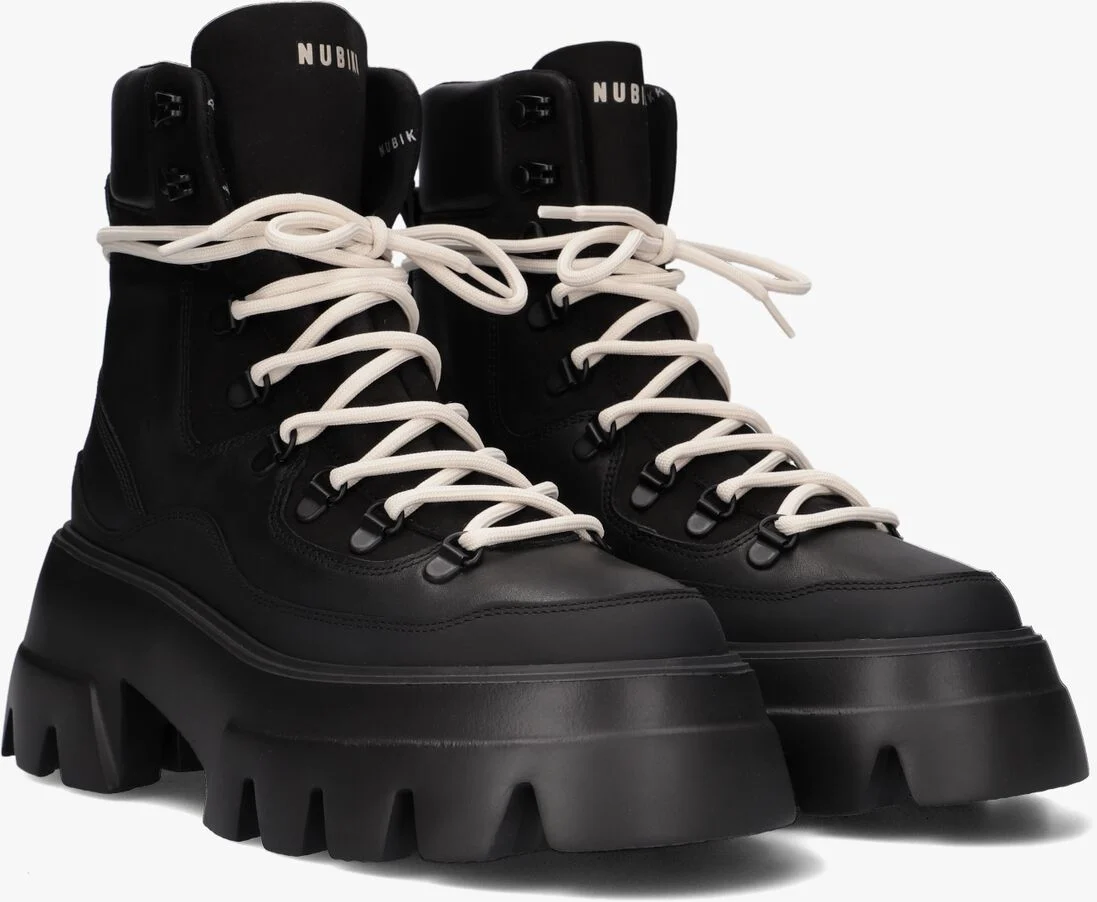 NUBIKK zwarte nubikk veterboots flore montagne