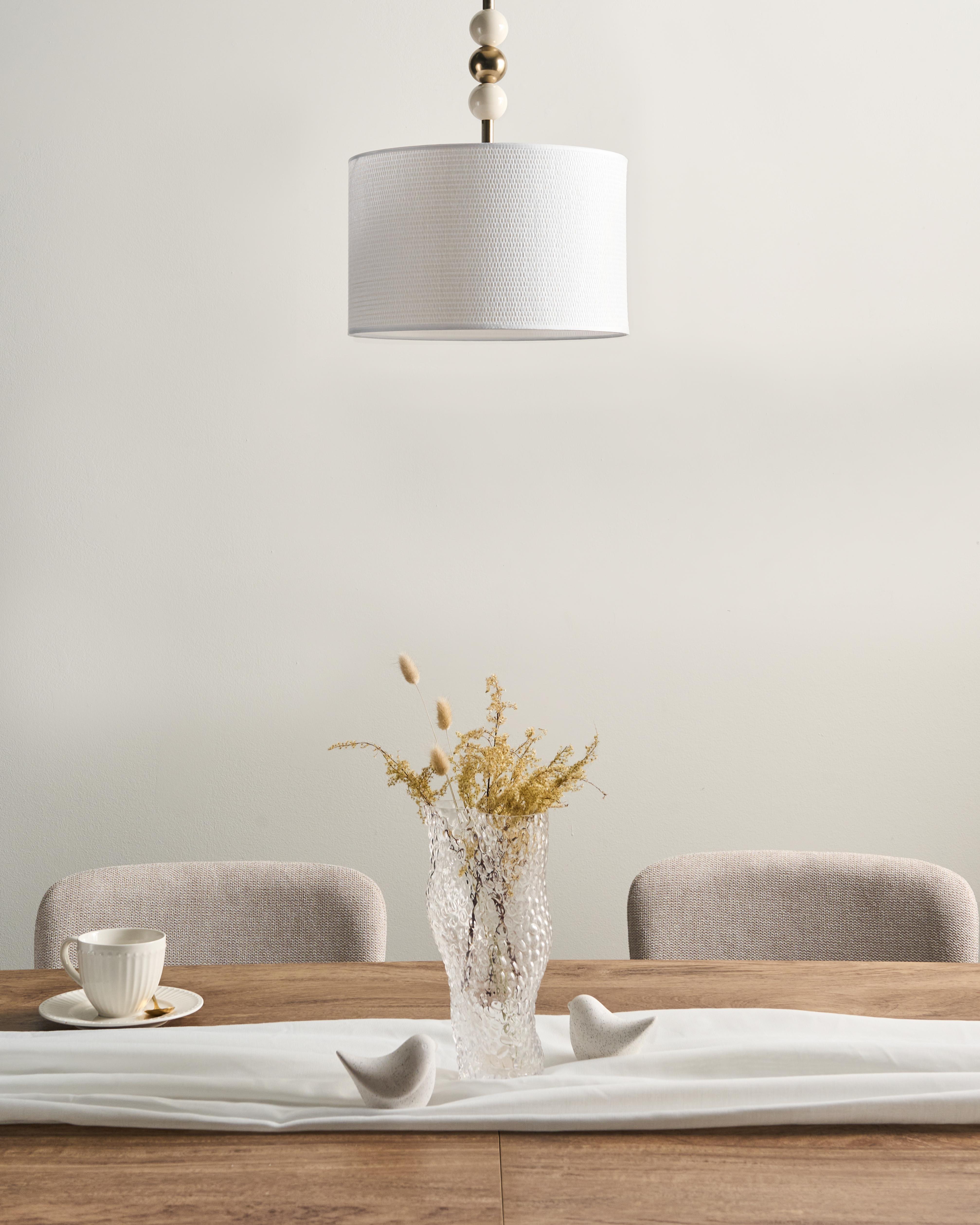 Hanglamp LOKY Metaal Messing/beige