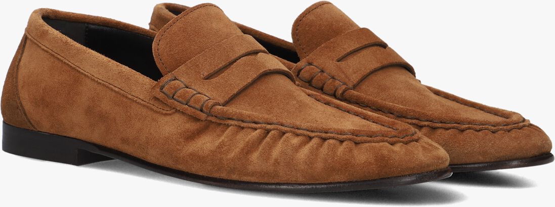 cognac posa loafers penny suede
