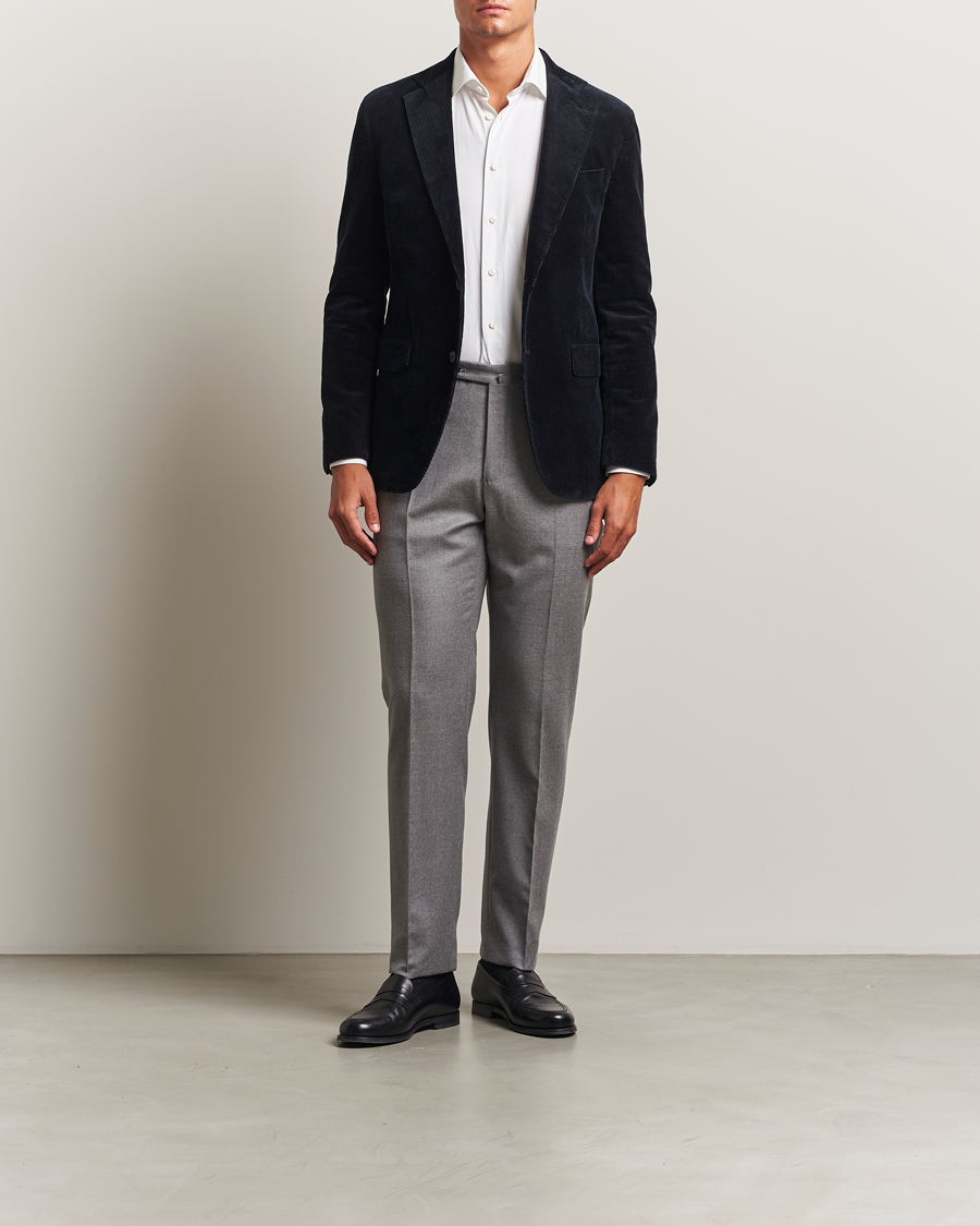 Oscar Jacobson Fogerty Patch Pocket Cord Blazer Navy