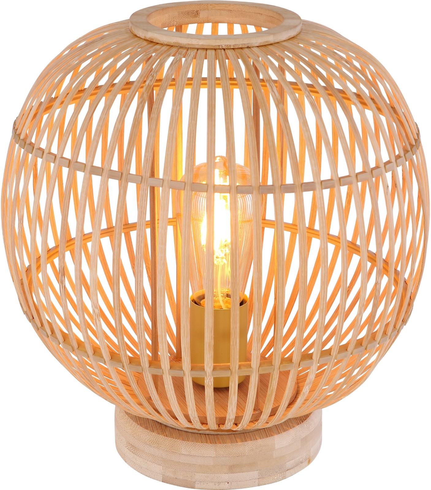 Tischlampe - naturfarben - Bambus - 30 cm Ø