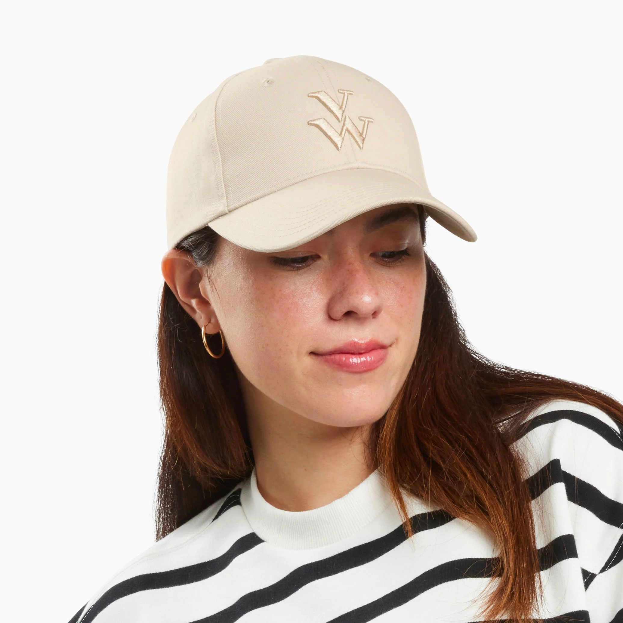 Casquettes-Casquette Clem beige à monogramme brodé