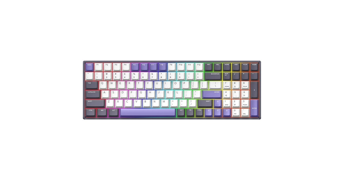 IqunixF97 Lavandin Wireless Mechanical Keyboard, gaming toetsenbord  (Lavendel, US lay-out, Cherry MX Brown, RGB leds, 96%, Hot-swappable, PBT, 2.4GHz | Bluetooth 5.1 | USB-C)