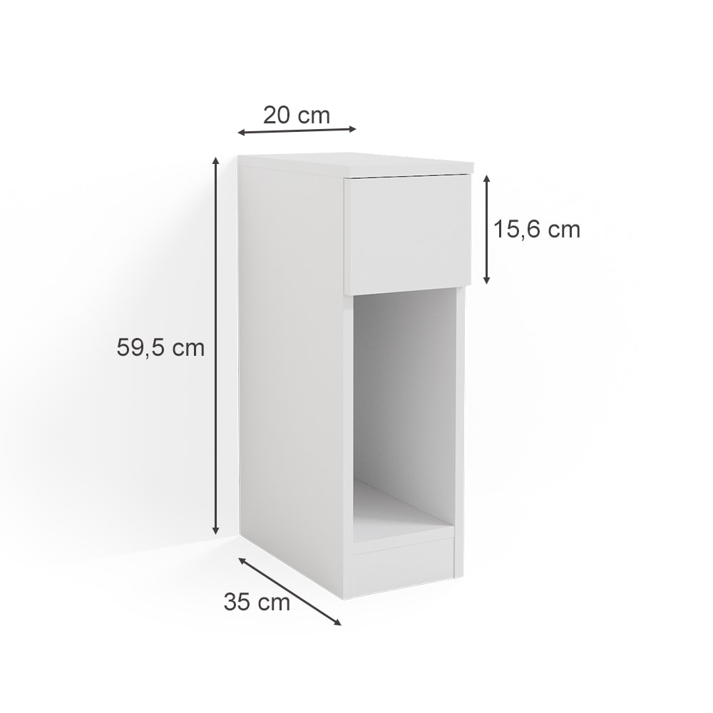 Vicco Nachtschrank Nachttisch Beistelltisch Enton Weiß Kommode Schublade Ablage