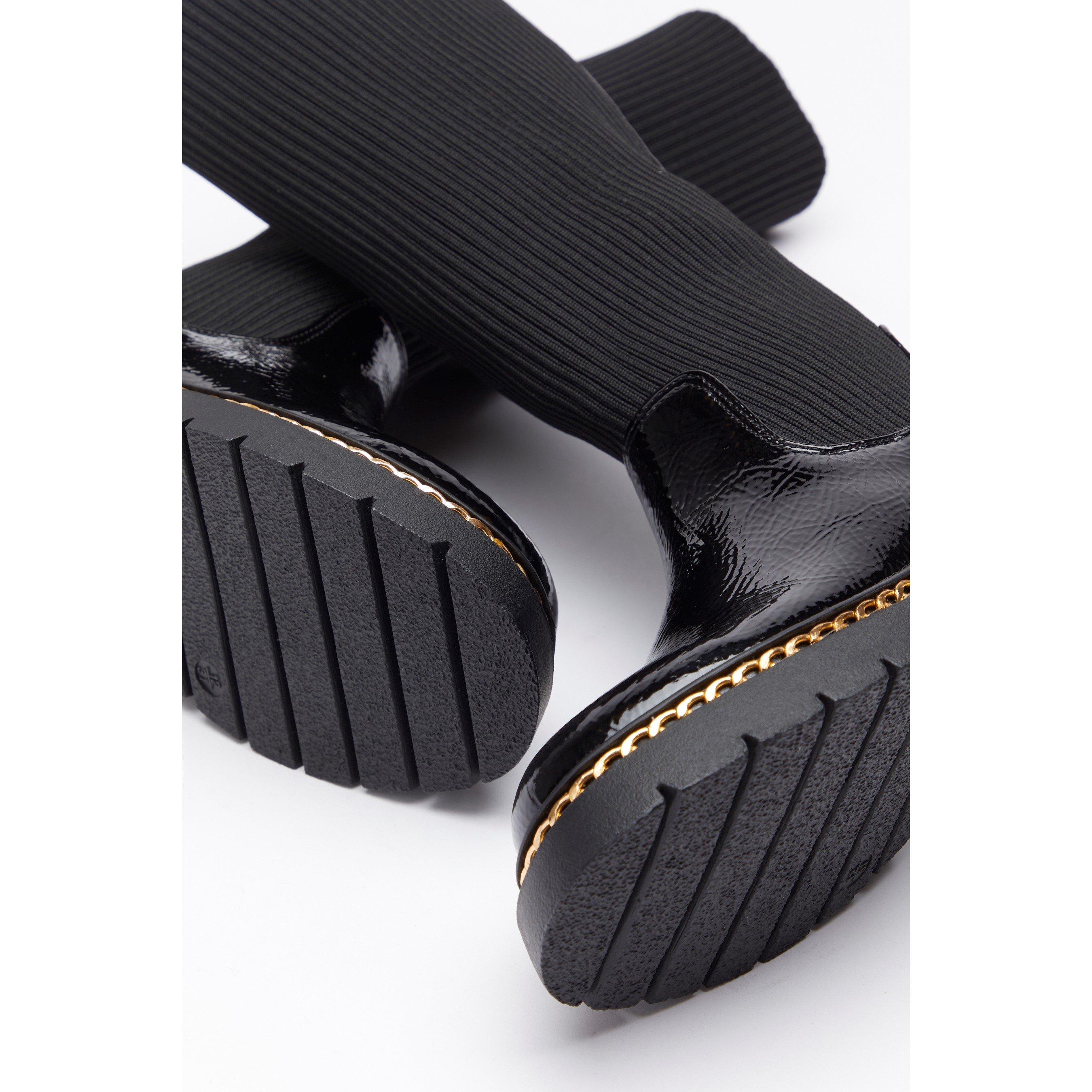 Be You Studio Girls Chain Detail Patent Rib Boot