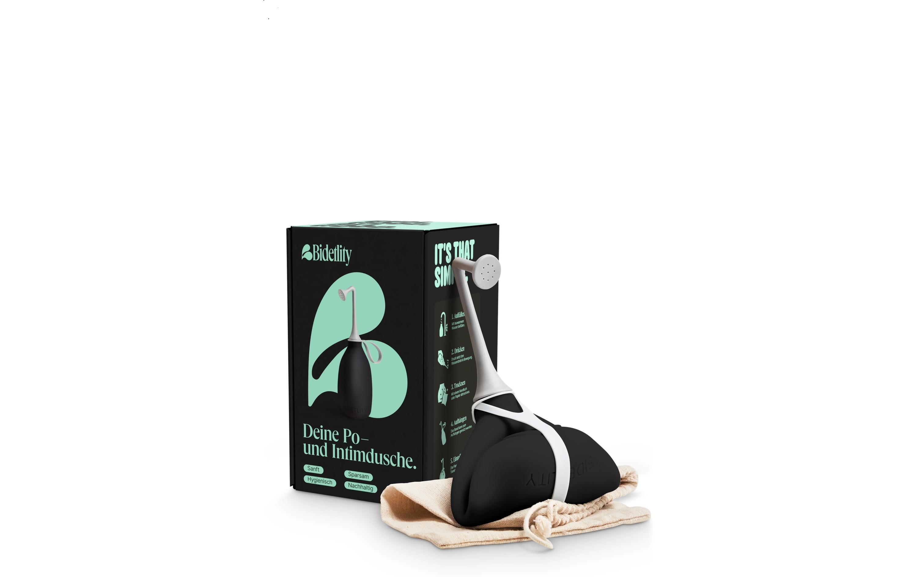 Bidet Bold Black schwarz 450 mlMobile Intimdusche, Po-Dusche