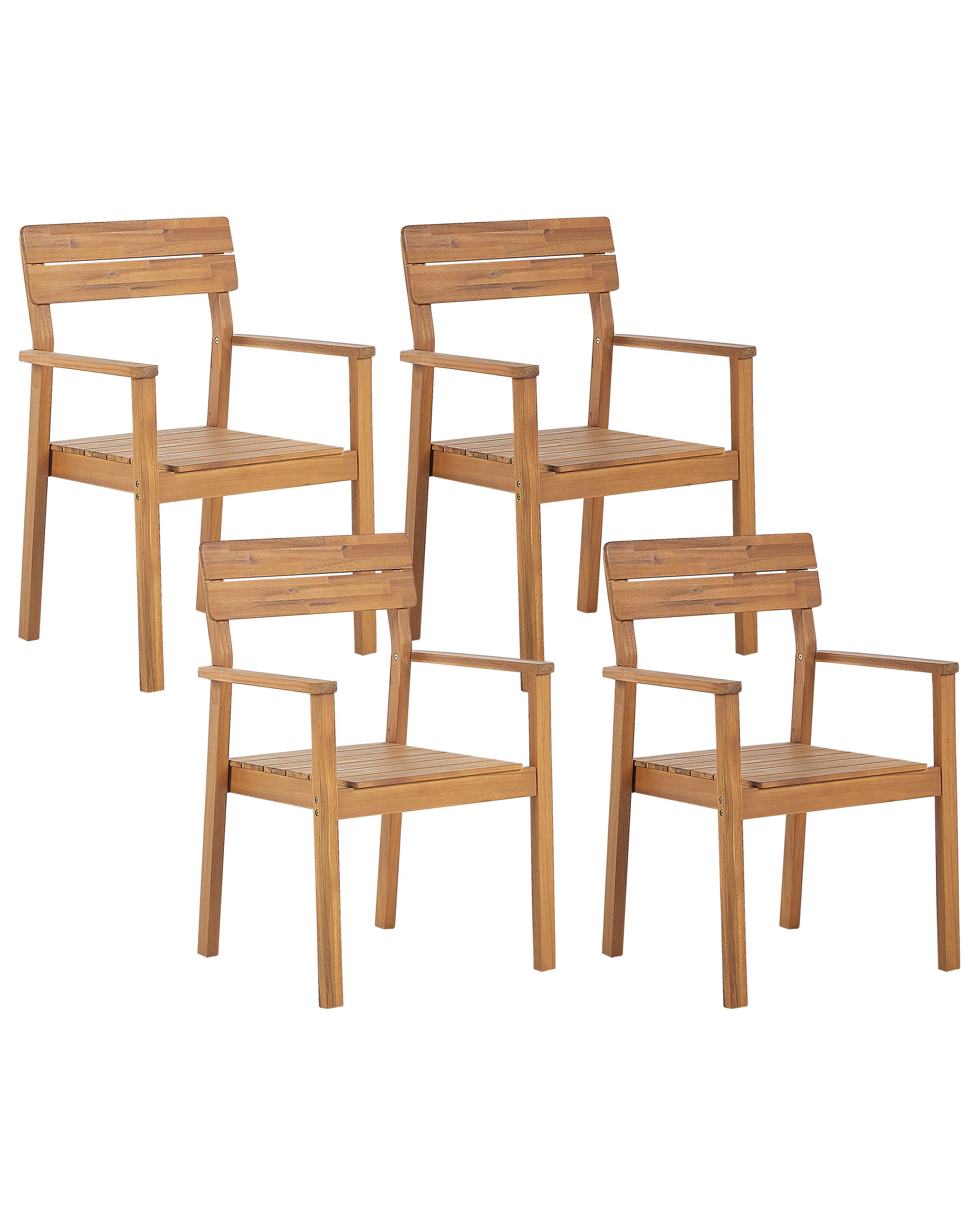 Set van 4 tuinstoelen FORNELLI Acaciahout Bruin