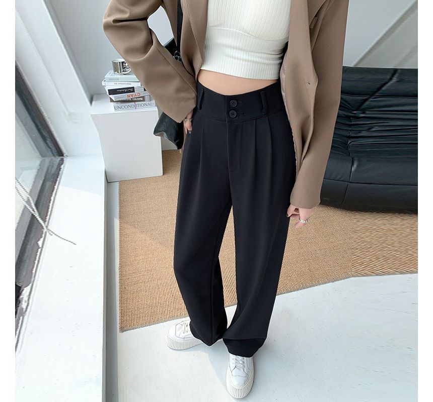 Happo - High Rise Plain Wide Leg Suit Pants (verschillende ontwerpen)