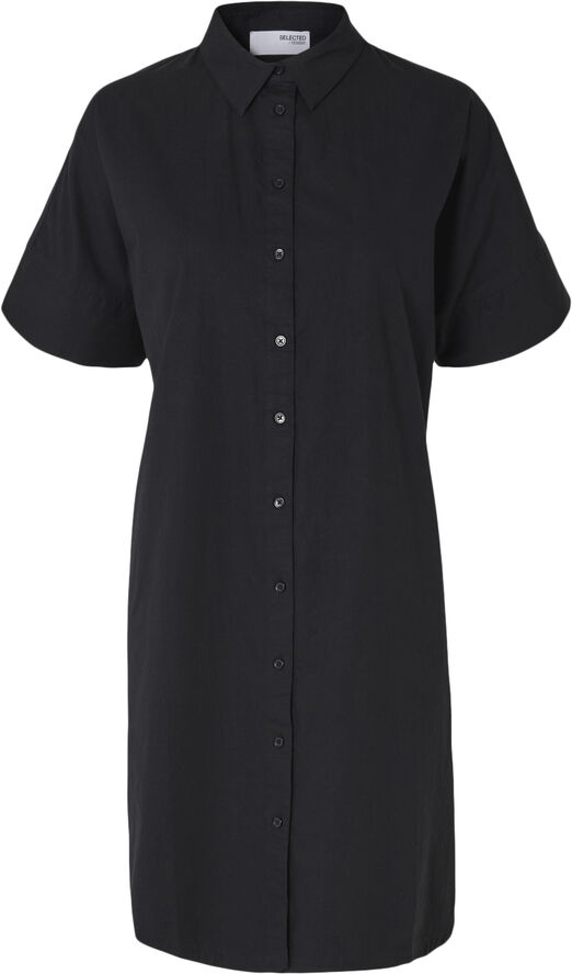 Selected Femme SLFBLAIR 2/4 SHORT SHIRT DRESS D2 Sort