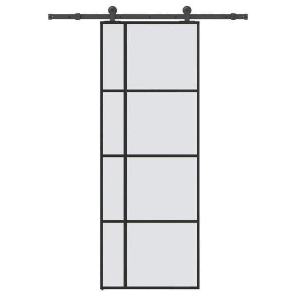 vidaXL Porta Deslizante com Conjunto Ferragens 76x205cm Vidro Esg/alumínio - 781212833