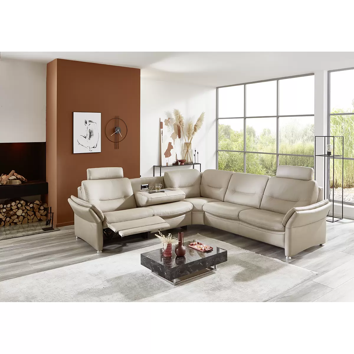 Ecksofa Flums Beige