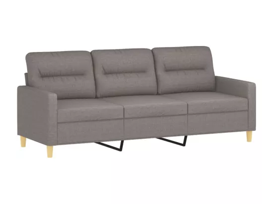 Canapé 3 places avec oreillers décoratifs taupe 180 cm tissu