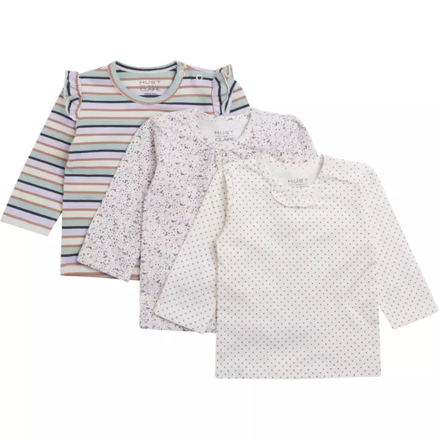 Hust & Claire Langarmshirts Alda White sand 3er Pack