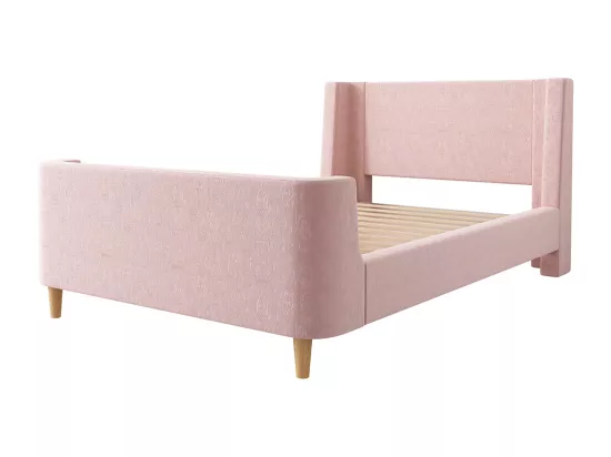Lit d'enfant Lit rembourré,lit simple lit traîneau, 90 x 200 cm, Pour garçons & filles, Rose,Sans matelas