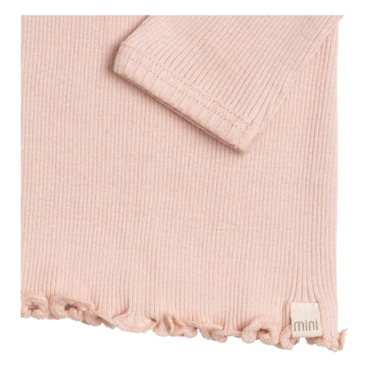 Minimalisma T-Shirt Côtelé Coton et Soie Bogense | Rose pâle
