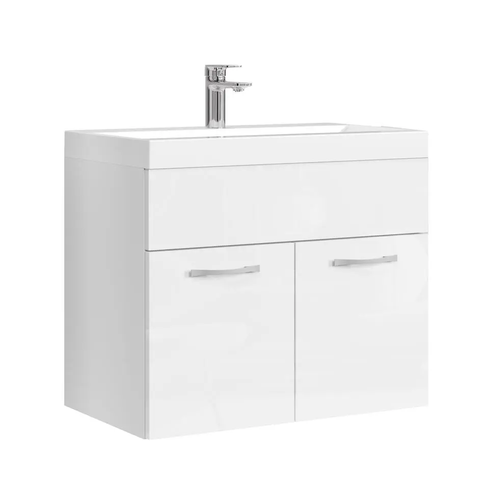 Badplaats Badkamermeubel Montreal 60 x 35 cm – Hoogglans Wit – Wastafel met