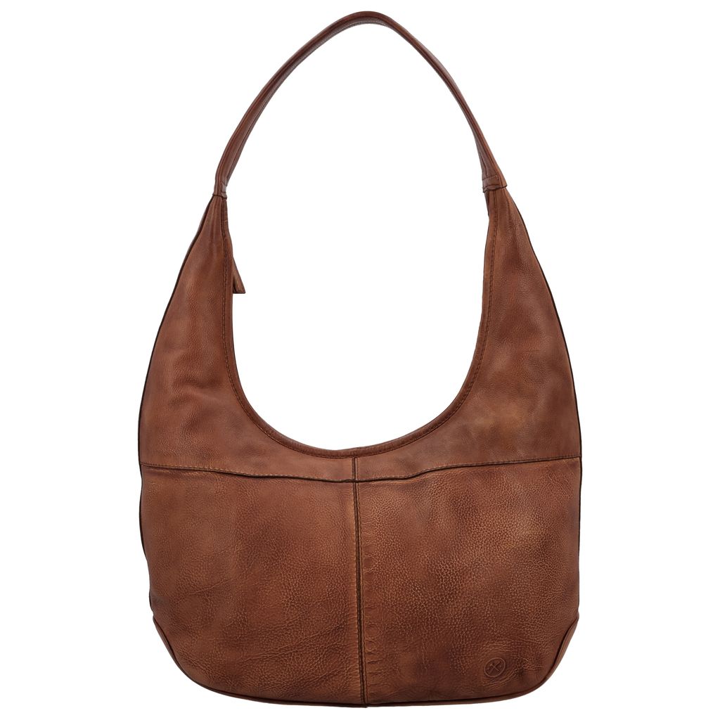 Hide & Stitches Paint Rock Schoudertas Halve Maan Cognac