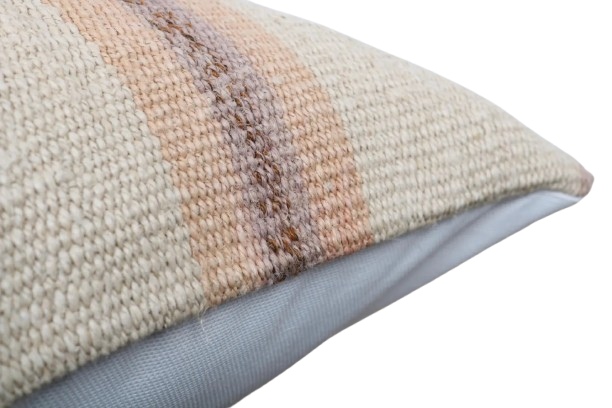 Kussen Kelim Vintage Natural soft pink stripe 40x40