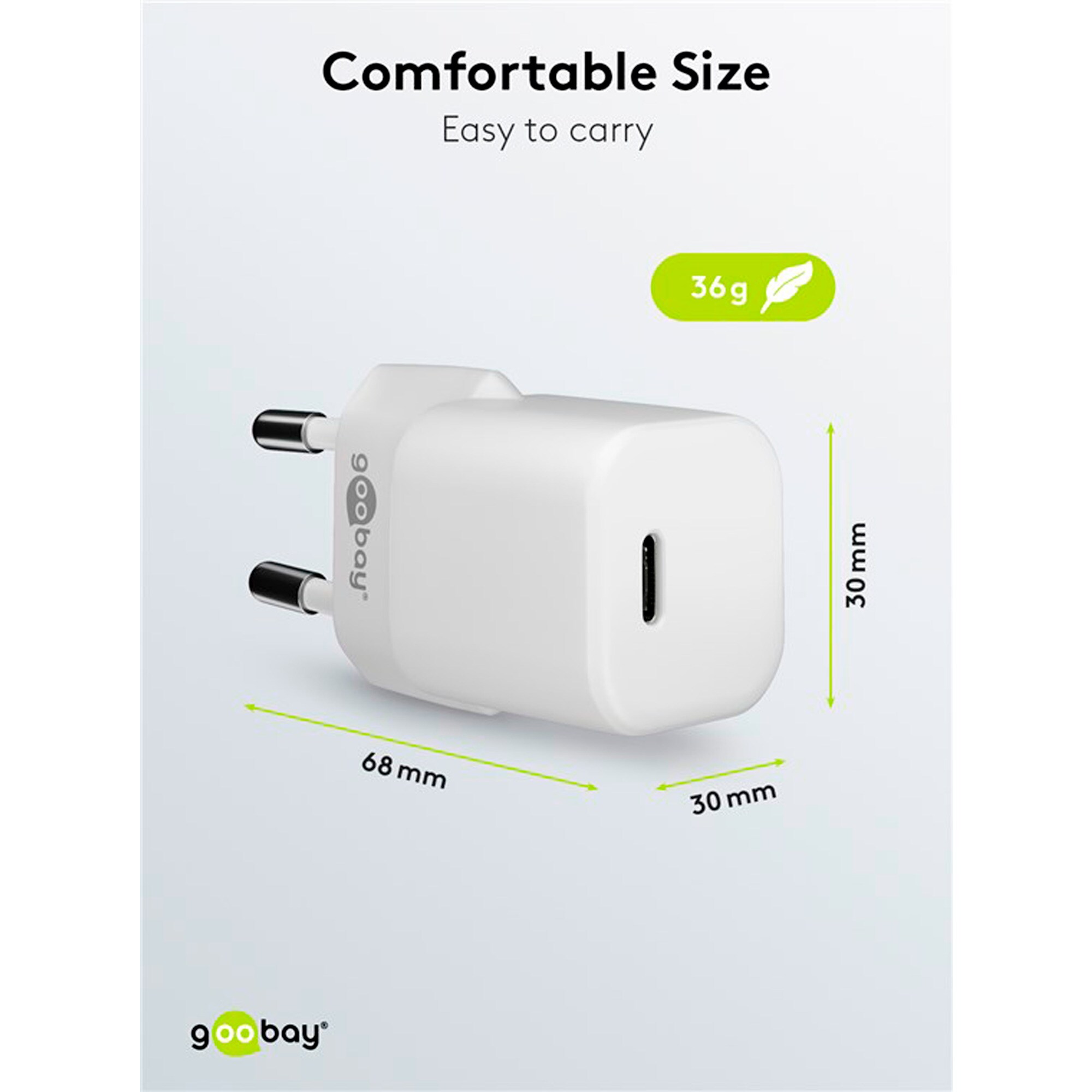goobay Ladegerät Apple Lightning / USB-C PD-Ladeset nano 20 Watt