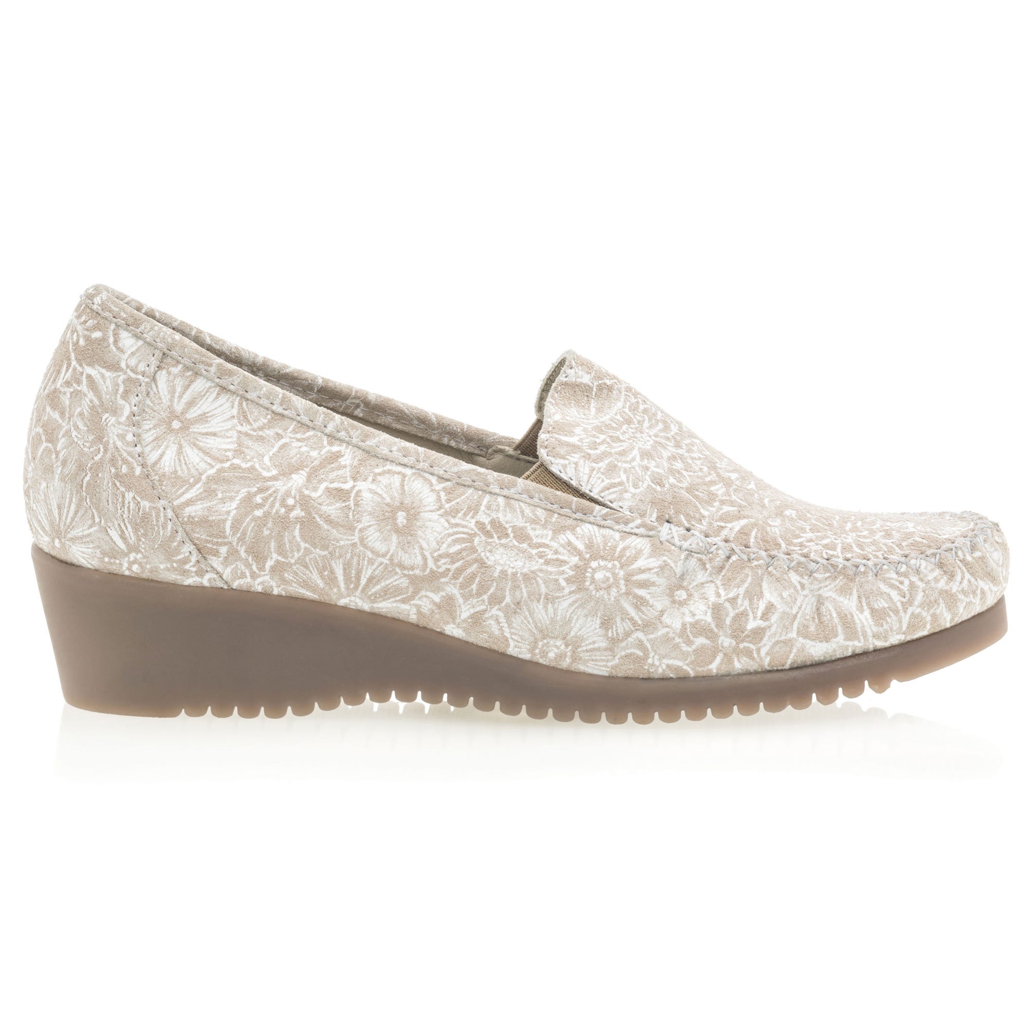 Mocassins pieds sensibles Femme en cuir beige