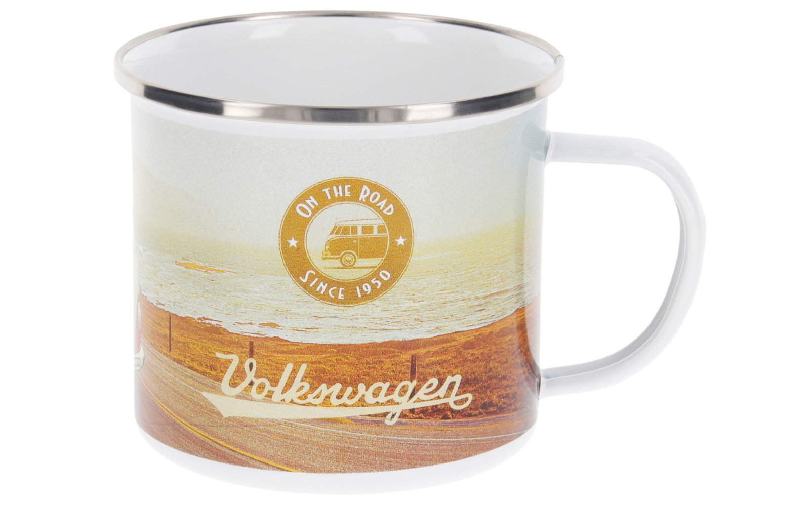 VW Collection T1 Bulli Emaille Tasse 500 ml Beachlife