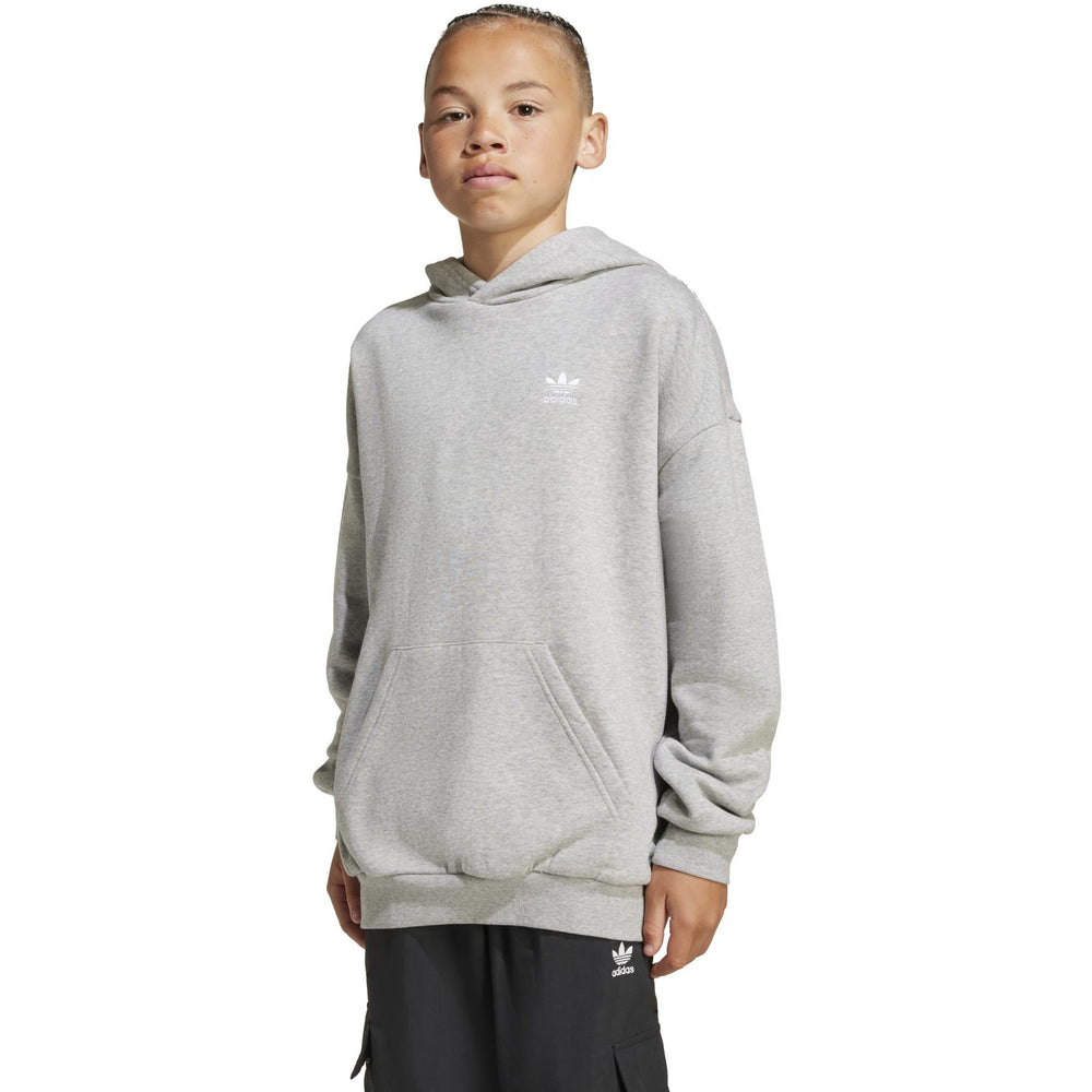 Køb adidas Originals Medium Grey Heather/White Loose Hættetrøje Fl